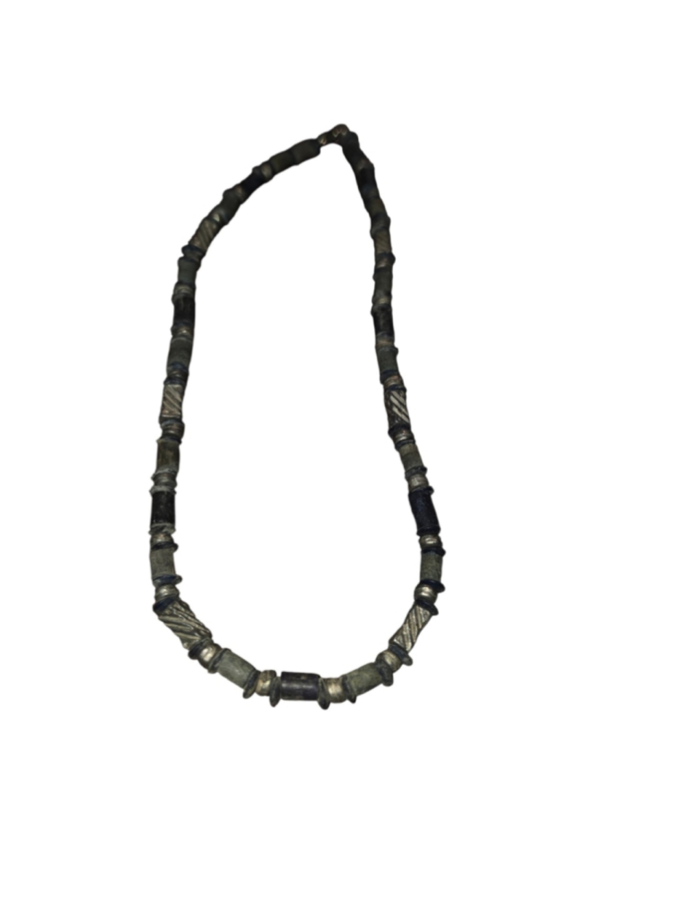 10/1/11. Vintage Gray 1990s-1970s Wooden Necklace